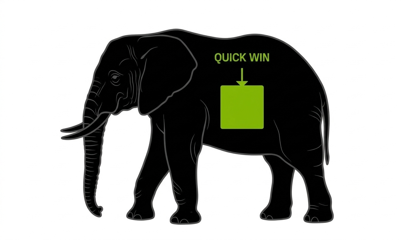 How do you eat an elephant? One quick win at a time.